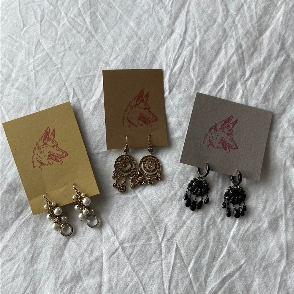 Bundle of 3 pairs chandelier earrings